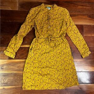 NWOT Floral Yellow Long Sleeve Dress